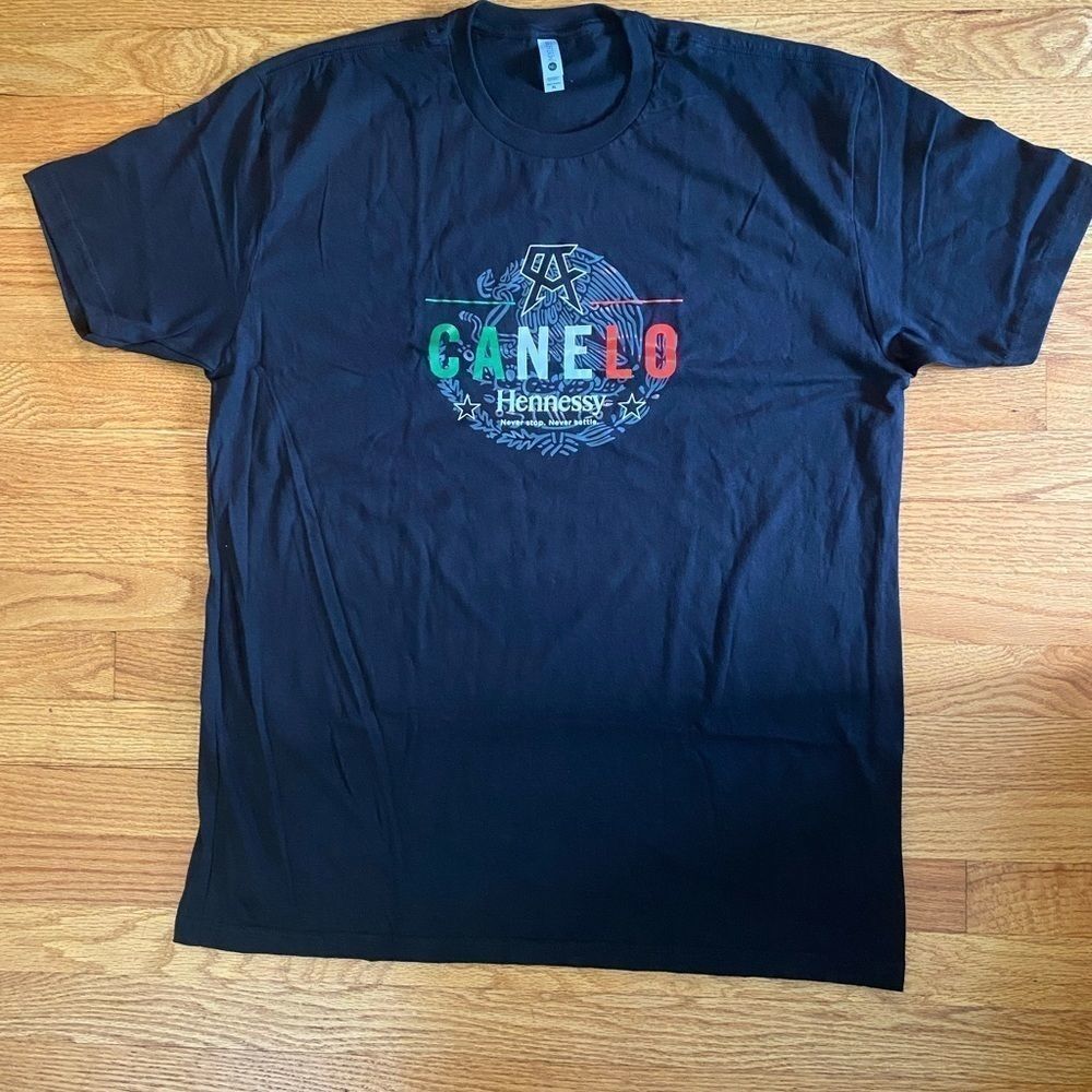Canelo Alvarez Shirt Men XL Black Cotton Crew Hennessy Next Level Apparel Tee